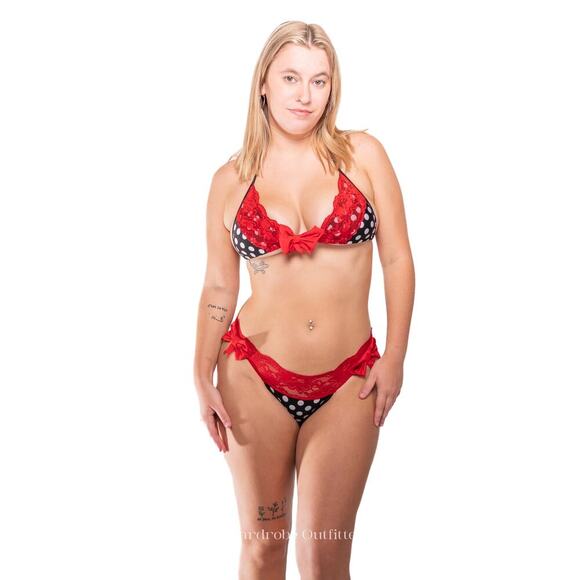 Daisy Beachwear Other - Polkadot & Lace Pucker Back Bikini